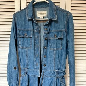 Pilcro And The Letterpress Denim Jumpsuit Long Sleeve Small